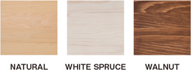 カラーバリエーションは,NATURAL,WHITE SPRUCE,WALNUT